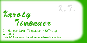 karoly timpauer business card